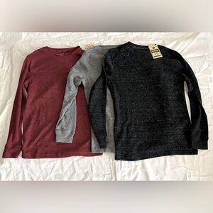 NWT Lot of 3 - Boys Urban Pipeline Ultimate Thermal Long Sleeve Tees Waffle Knit
